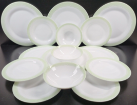 15 Pc Martha Stewart Everyday Green Leaves Plates Bowls Set MSE France Dish Lot - £121.97 GBP
