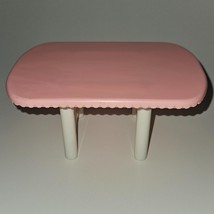 VTG Playskool Pink White Dollhouse Table Kitchen Dining Room Furniture 6.5&quot; Long - £7.87 GBP