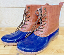 Yoki Women&#39;s Dylan Duck Boot Blue US Size 9 - £18.82 GBP