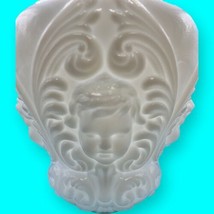 Vintage Cherub Angel Baby Face Shade Milk White Glass Oil Lamp Font GWTW  - £74.72 GBP