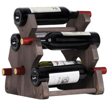 Freestanding Countertop Wood Wine Rack Holder For 6 Bottles For Home, Ki... - £31.16 GBP