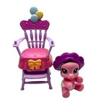 My Little Pony 2008 Newborn Cuties Pinkie Pie &amp; Feeding Time High Chair - £13.77 GBP