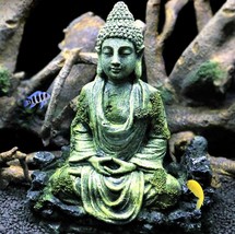 Resin Buddha Statue Aquarium Decor - 13x5x16cm - Zen Aquascaping Ornamen... - £19.92 GBP