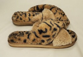 Slippers Leopard Print Woman&#39;s 5/6 Faux Fur Slipper Shoe - $8.90