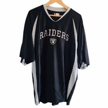 Vtg Y2K TEAM APPAREL Embroidered Raiders Spell-Out Logo Jersey XL Silver &amp; Black - £44.65 GBP