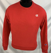 Champion Sweatshirt Reverse Weave Crewneck Jumper Medium Red Pullover - £23.71 GBP