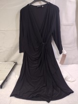 New, Nina Leonard Women&#39;s Black XL Side Buckle Tie Closure Dress - £22.84 GBP