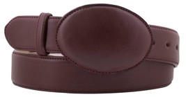 Burgundy Cowboy Belt Western Dress Solid Real Leather Removable Rodeo Buckle - £23.52 GBP
