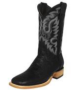 Mens Black Western Boots Sea Turtle Print Leather Cowboy Wear Broad Squa... - €102,67 EUR