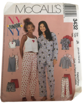 McCalls Sewing Pattern 3432 Juniors Pajamas Top Pants Nightgown Camisole Shorts - $3.99