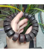 Hand-Carved Purple Chair Wood Bracelet 16mm – Aromatic 18cm Wrist - $275.00