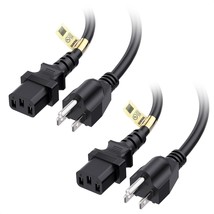 Cable Matters 2-Pack UL Listed 3 Prong TV Power Cord 6 ft, Computer Powe... - £12.74 GBP