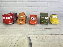 Disney Pixar Cars McQueen Sarge Mater Firetruck Rubber Vinyl Bath Toy Figure Lot - £16.59 GBP
