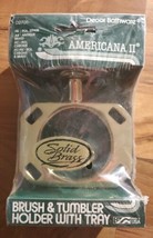 Polished Brass Finish Toothbrush Glass Holder Americana II Chrome &amp; Bras... - £20.33 GBP