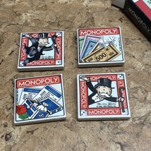 Vintage 1998 Monopoly Set of 4 Ceramic 2” Tile Magnets Official Hasbro NOS JD - £5.97 GBP