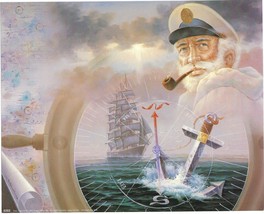 Unframed 8 x 10 Wall Art Print &amp; Decor Battling the Ocean Sea Captain Poster - £5.51 GBP