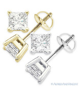 Forever Brilliant 4.00 ct Square Princess Cut Moissanite 14k Gold Stud E... - $19,251.29 MXN+