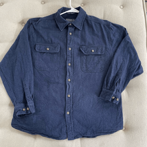 Northern Expedition Chamois Flannel Cotton Button Up Shirt Dark Blue XL - $335.42 MXN