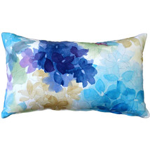 May Flower Blue Throw Pillow 12X20, with Polyfill Insert - £31.23 GBP