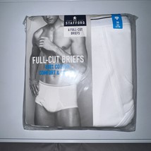 New Stafford 6 Full-Cut White Briefs Size 38 New In Package 100% Cotton - $423.47 MXN