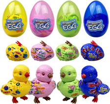 4 Pack Jumbo Chick Deformation Prefilled Easter Eggs with Toys inside for Kids - £9.68 GBP