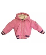 Vintage Oshkosh Corduroy Jacket Coat Sherpa Lined 3T Pink Hood Girls - $32.68