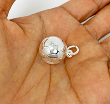 3D Sound Soccer Ball Pendant 925 Sterling Silver, Handmade Sports Gifts For Men  - £63.94 GBP