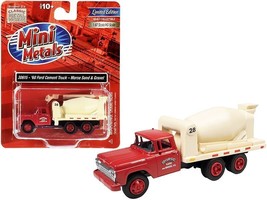 1960 Ford Cement Mixer Truck &quot;Morse Sand and Gravel&quot; Red and Cream 1/87 (HO) Sc - £22.18 GBP