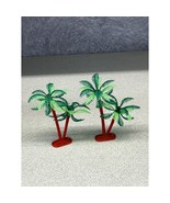 Lot of 2 3&quot; Tall Plastic Palm Trees Doll House Toy Scenery Railroad Land... - £5.30 GBP
