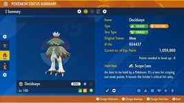 Shiny 6IV XXXL EV Trained Adamant Hisui Decidueye Scrappy Pokémon Scarlet/Violet - £2.53 GBP