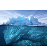 View of Icebergs above and below the Ocean Water Poster Print - €23,15 EUR