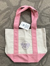 TRADER JOE’S PINK MINI TOTE CANVAS LUNCH BAG NEW Exc - $17.78