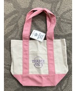 TRADER JOE’S PINK MINI TOTE CANVAS LUNCH BAG NEW Exc - $17.78