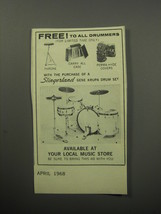 1968 Slingerland Gene Krupa Drum Set Advertisement - £14.77 GBP
