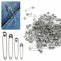 200 Ct Safety Pins Silver Assorted Size Sewing Diapers Crafting Jewelry ... - $12.99