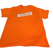 Gildan Mens T-Shirt  Orange Size Large Cotton Graphic &quot;#50BY30&quot; NextGen America - $4.75