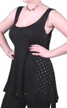 Women&#39;s In Gods Hands Black Clemence Studded Tank Top Cami NWT - $29.24