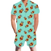 3d Pine  Print Mens Romper Hawaiian Jumpsuit Summer Playsuit Overalls  Slim Fit  - £64.27 GBP