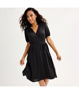 Women&#39;s DRAPER JAMES RSVP Hi-Lo Midi Wrap Dress, Size: Medium, Black - $549.96 MXN