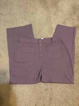Halara Women&#39;s High Waisted Button Flare Casual Cargo Pants Purple XL XLarge NWT - £22.27 GBP
