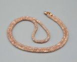 Rose Gold Rope Chain Necklace Cubic Zirconia Mesh 10kt Italy 18&quot; 7.59g - £232.75 GBP
