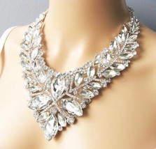 Statement Necklace Set Wedding Jewelry Set earrings Vintage Inspired Necklace Rh - £33.67 GBP