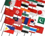 Moon Set of 20 Asia Asian Countries 4&#39;&#39;x6&#39;&#39; Desk Table Stick Flag (No Ba... - $29.88