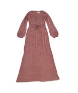 Wenjilli 70s Rose Pink Maxi Metallic Knit Wiggle Dress Balloon Long Slee... - $4,112.53 MXN