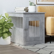 Dog Crate Furniture Concrete Grey 55x75x65 cm Engineered Wood - £60.93 GBP