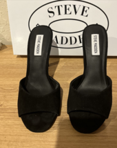 Steve Madden Women&#39;s Black Suede Shoes Slip on 4 inch heel Size  7.5 M - £28.44 GBP