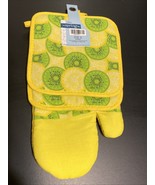 LOT of 3 Kitchen Pot Holders Oven Mitt Mitten Citrus Kiwi Lemon Fruit Se... - $9.87