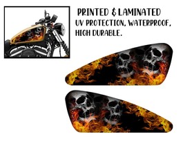 For Motorcycle tank sticker / skin  flames decals 2pcs Fits For Most Motorcycle - £50.45 GBP