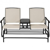 2-Person Rocking Loveseat with Mesh Fabric and Tempered Glass Table - Co... - $4,315.99 MXN