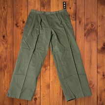 NWT Khaki Mens Pleated Olive Green Pants 40x30 H & B - £7.09 GBP